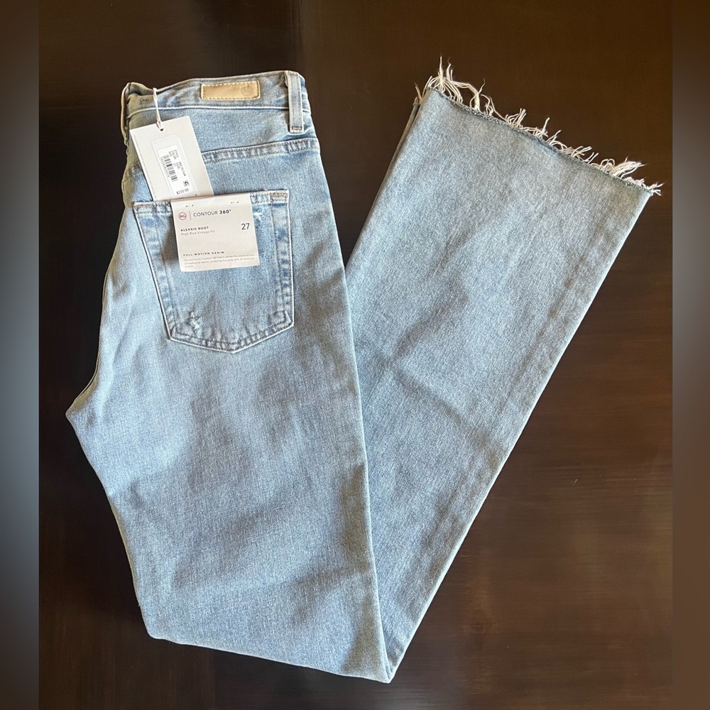 NWT AG jeans sz 27R boot cut high rise vintage fit w/Saks bag for easy gifting!